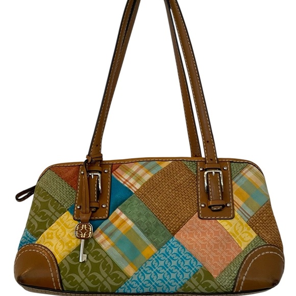 Fossil Per-Se Womens Suede And Fabric Textile Satchel Purse - Picture 11 of 12